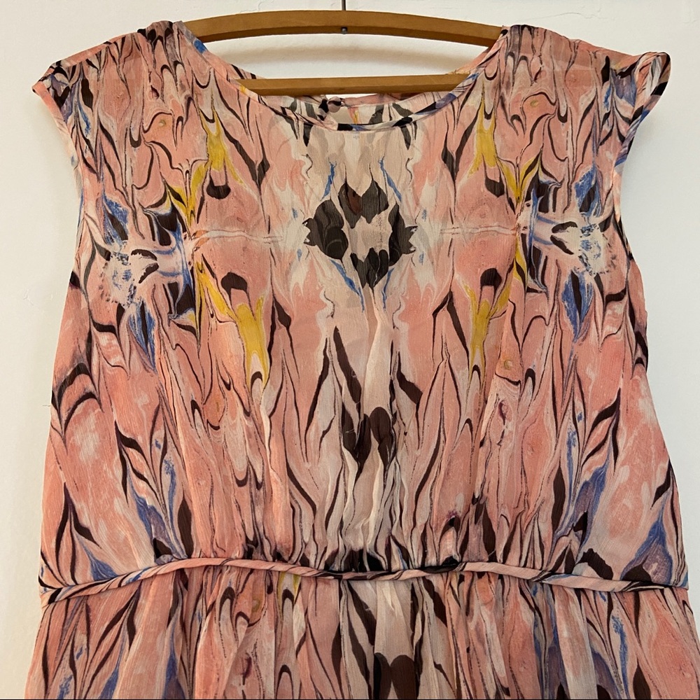 J. CREW 100% Silk Marble Print Chiffon Dress
